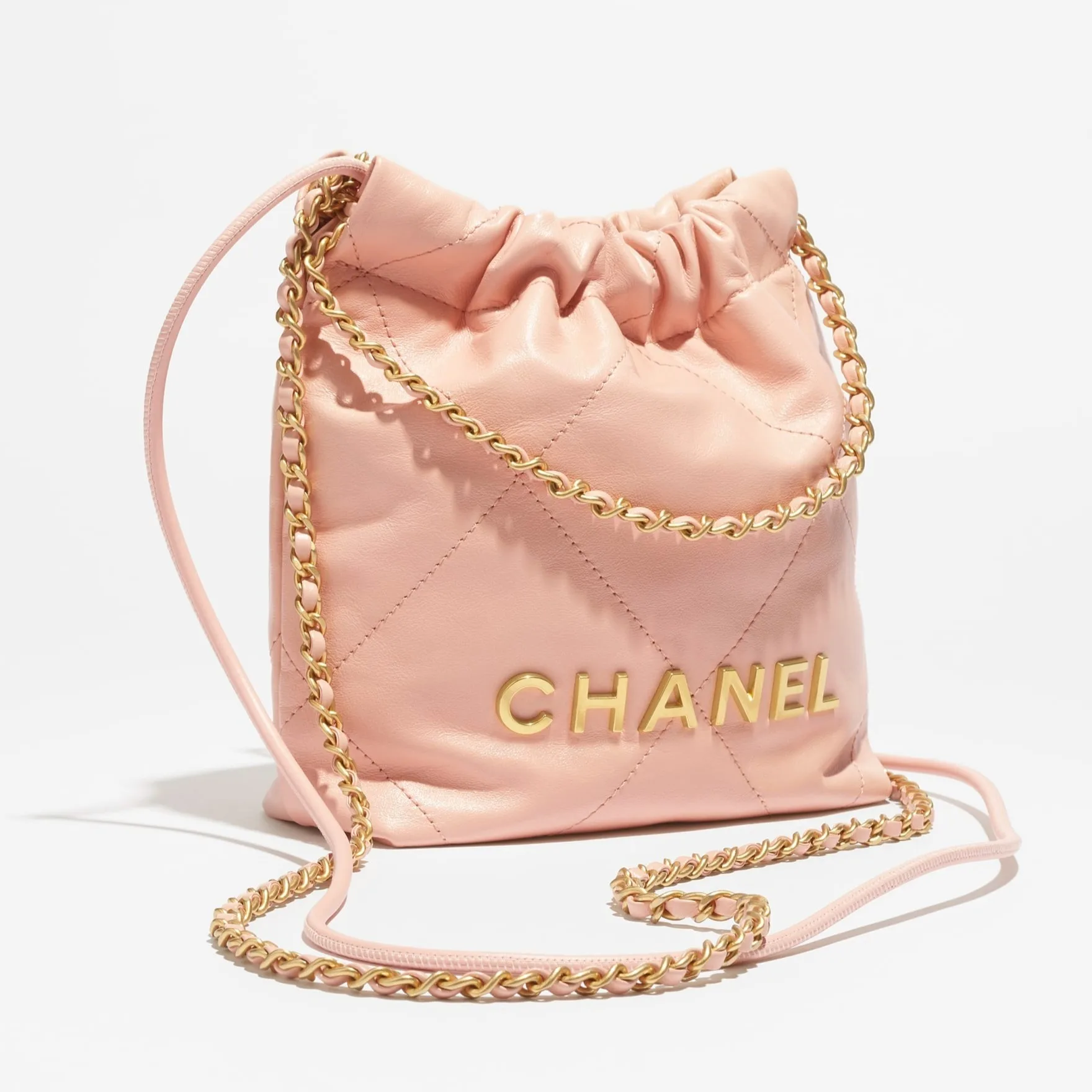 Alternative view of Chanel 22 Mini Crossbody Bag / Light Pink Gold Hardware