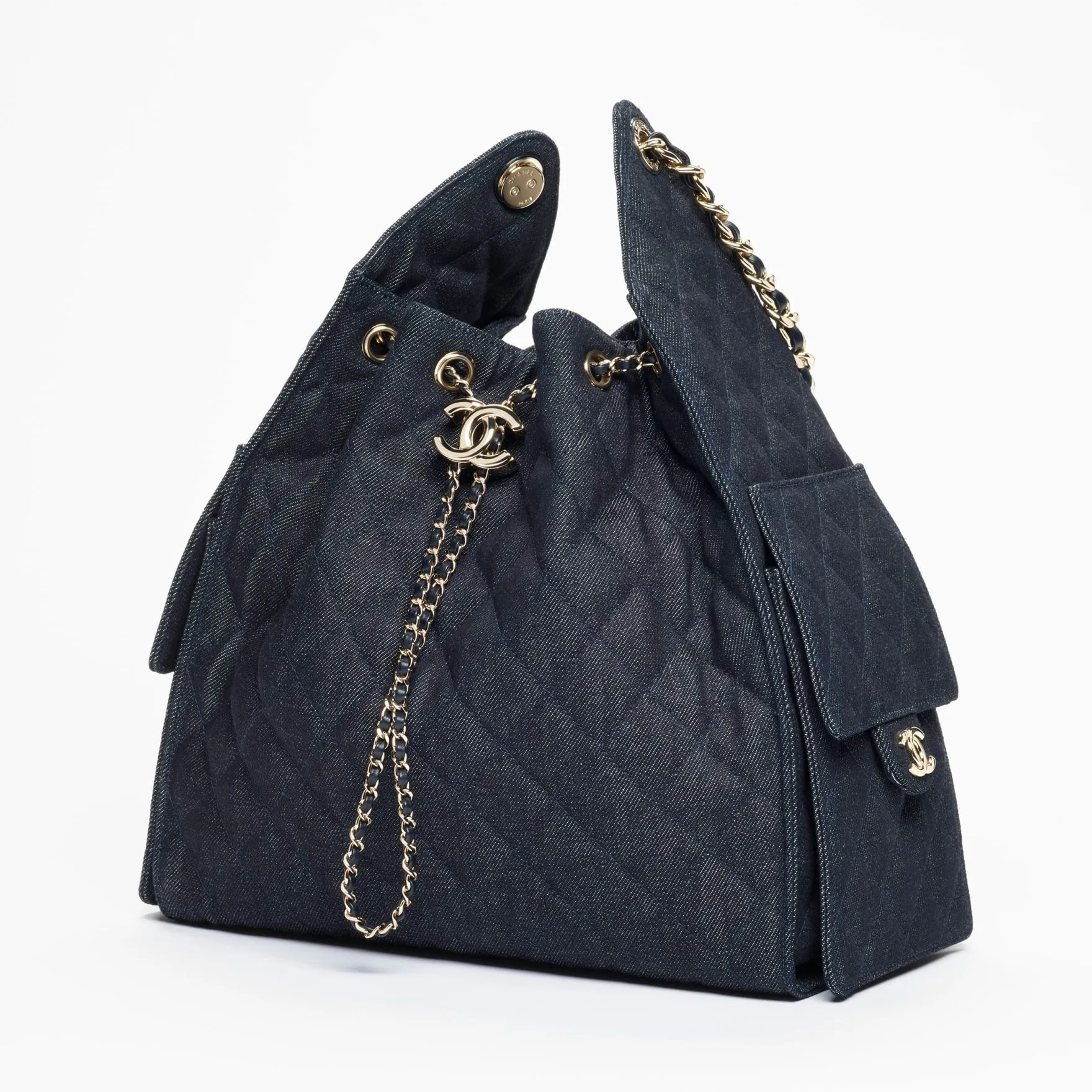 Alternative view of Chanel 25 Medium Shoulder Bag / Dark Blue Gold Hardware