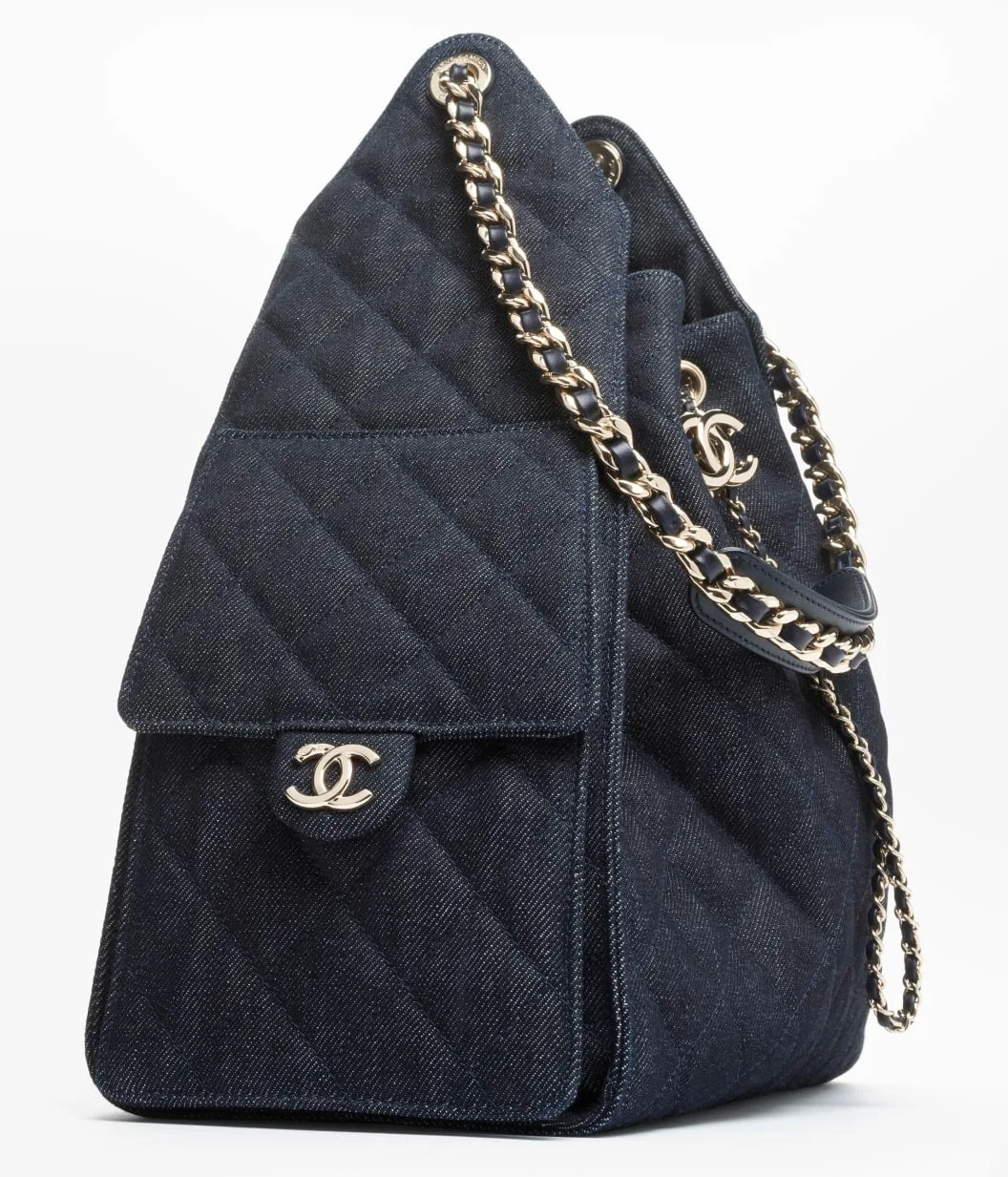 Chanel 25 Medium Shoulder Bag / Dark Blue Gold Hardware - Image 3