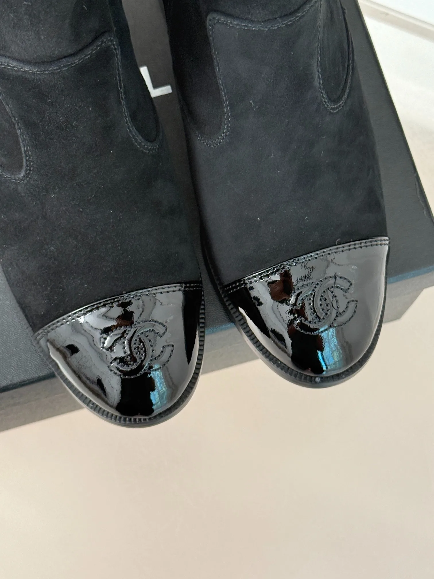 Chanel Ankle Chunky Heel Boots Black / - Image 8