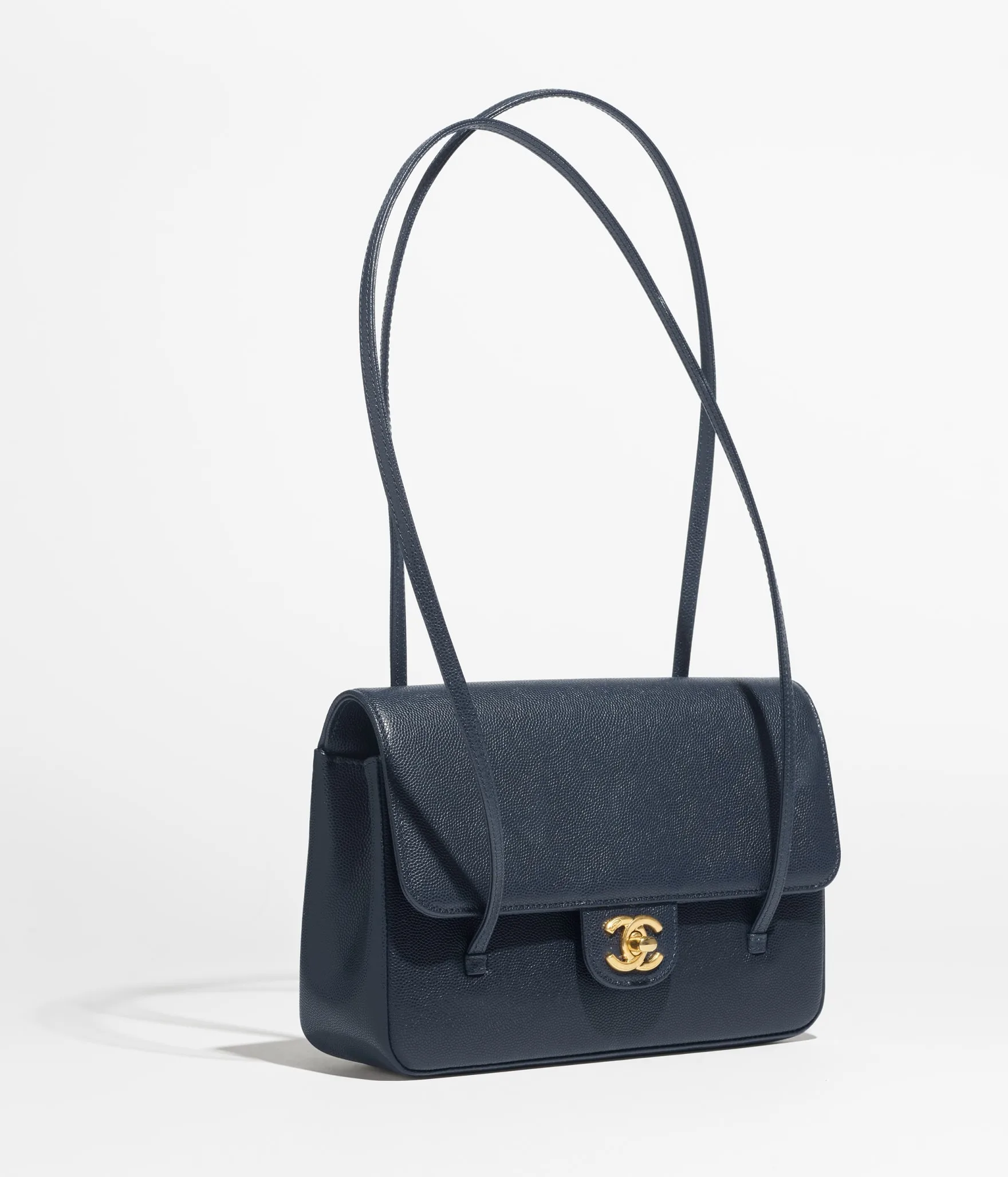 Alternative view of Chanel Flap Bag Small Shoulder / Dark Blue Gold Hardware
