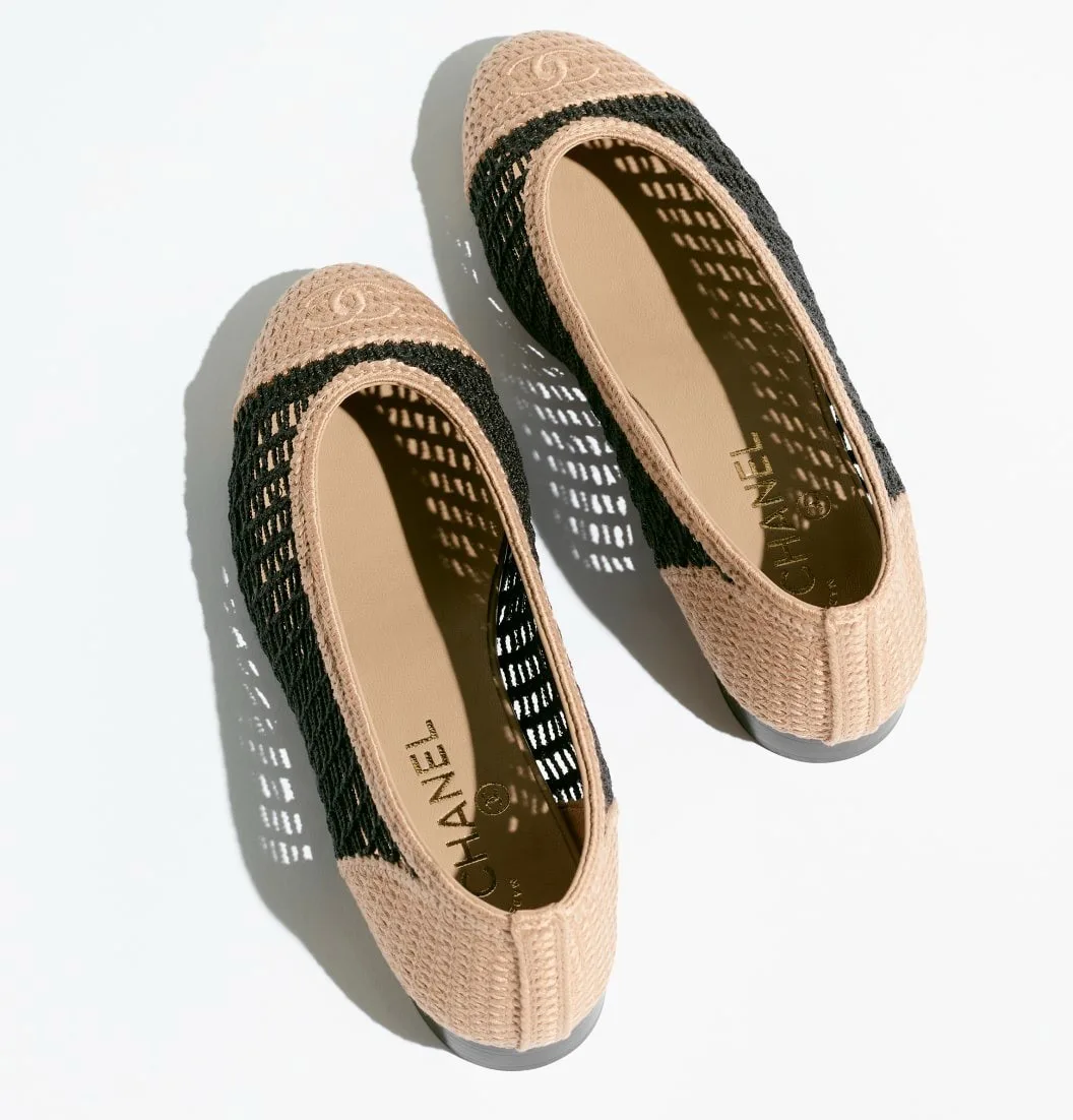 Alternative view of Chanel Raffia Ballet Flats Black/Beige --NAFBB
