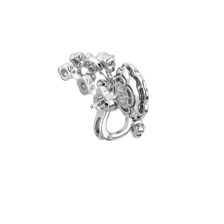 Chanel Bouton De Camélia Earrings White Gold - Image 4