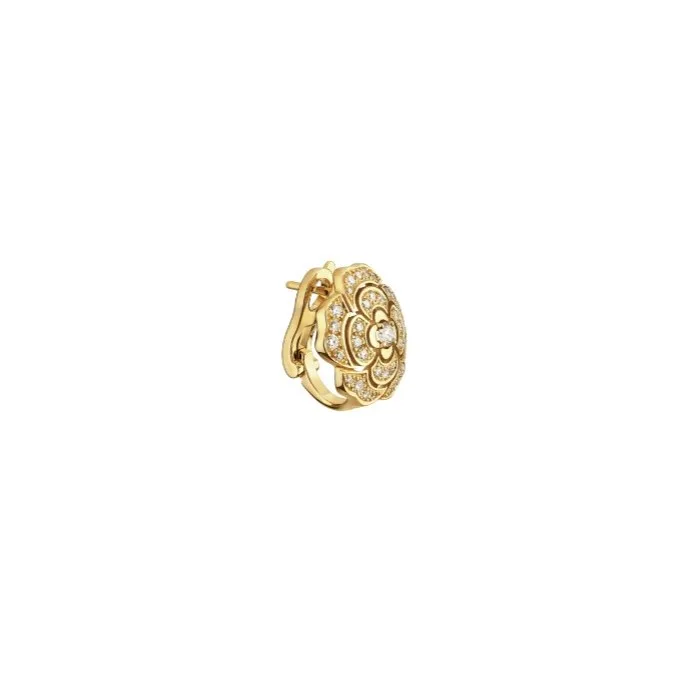 Chanel Bouton De Camélia Earrings Yellow Gold - Image 3
