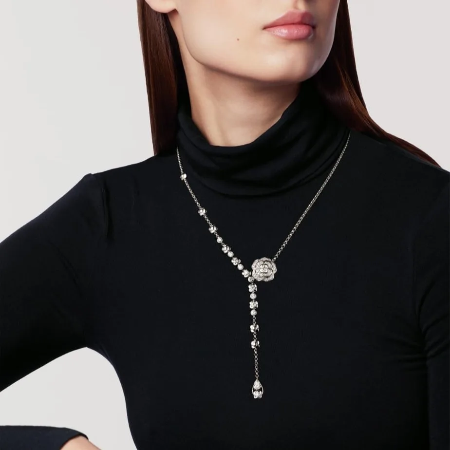 Alternative view of Chanel Bouton De Camélia Necklace White Gold