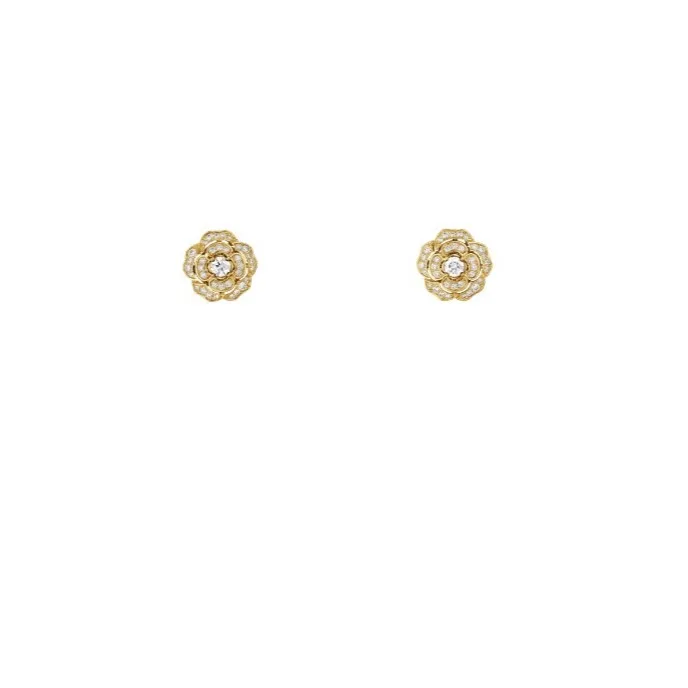 Chanel Bouton De Camélia Transformable Earrings Yellow Gold - Image 3