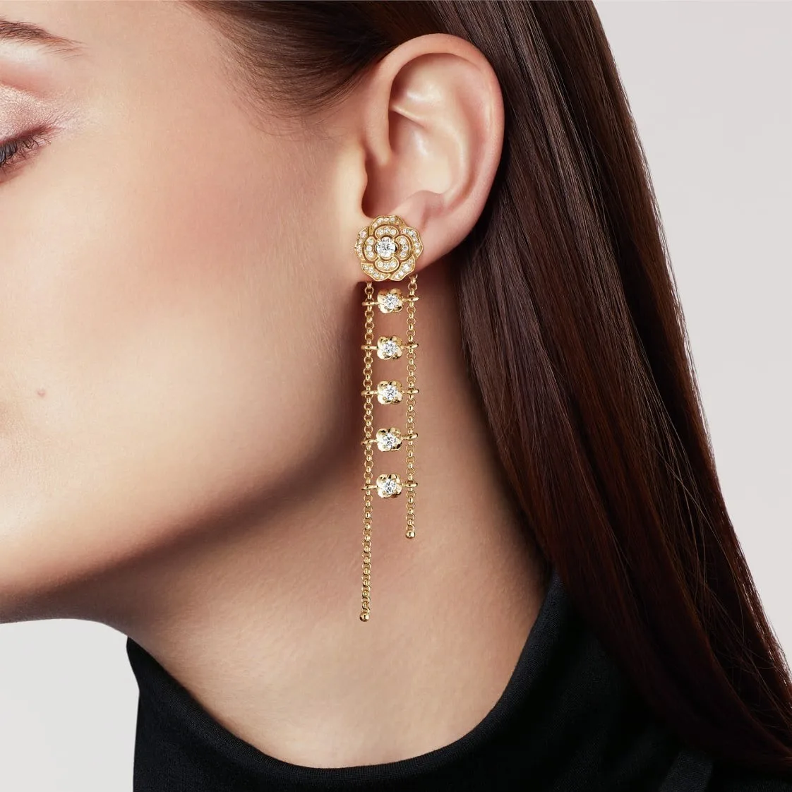 Alternative view of Chanel Bouton De Camélia Transformable Earrings Yellow Gold