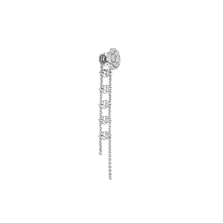 Chanel Bouton De Camélia Transformable Earrings White Gold - Image 4