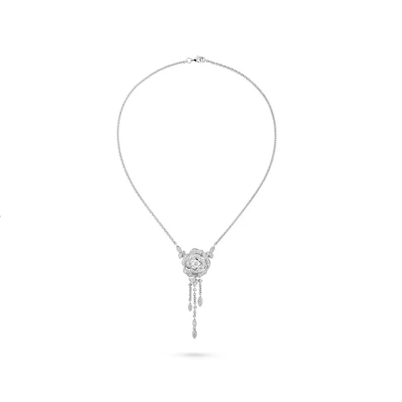 Chanel Bouton De Camélia Transformable Necklace White Gold - Image 4