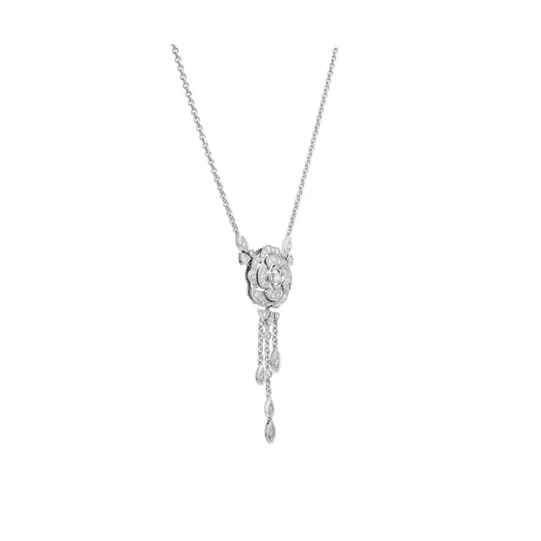 Chanel Bouton De Camélia Transformable Necklace White Gold - Image 5