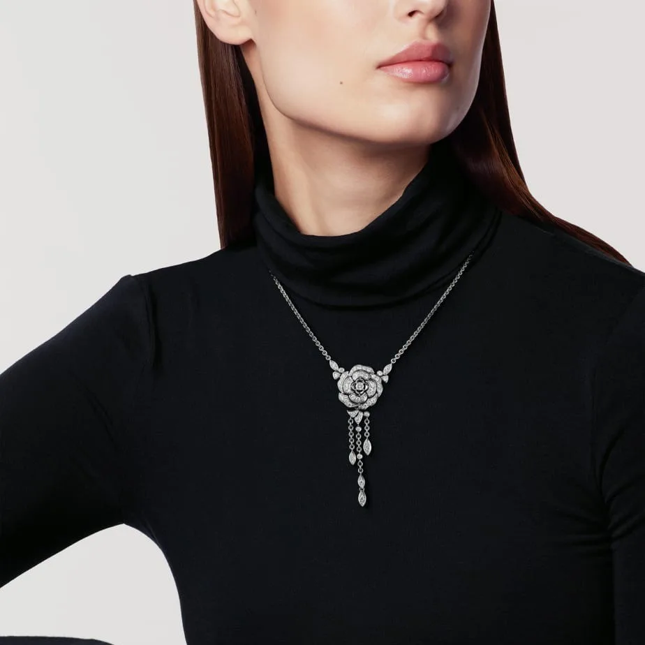 Alternative view of Chanel Bouton De Camélia Transformable Necklace White Gold