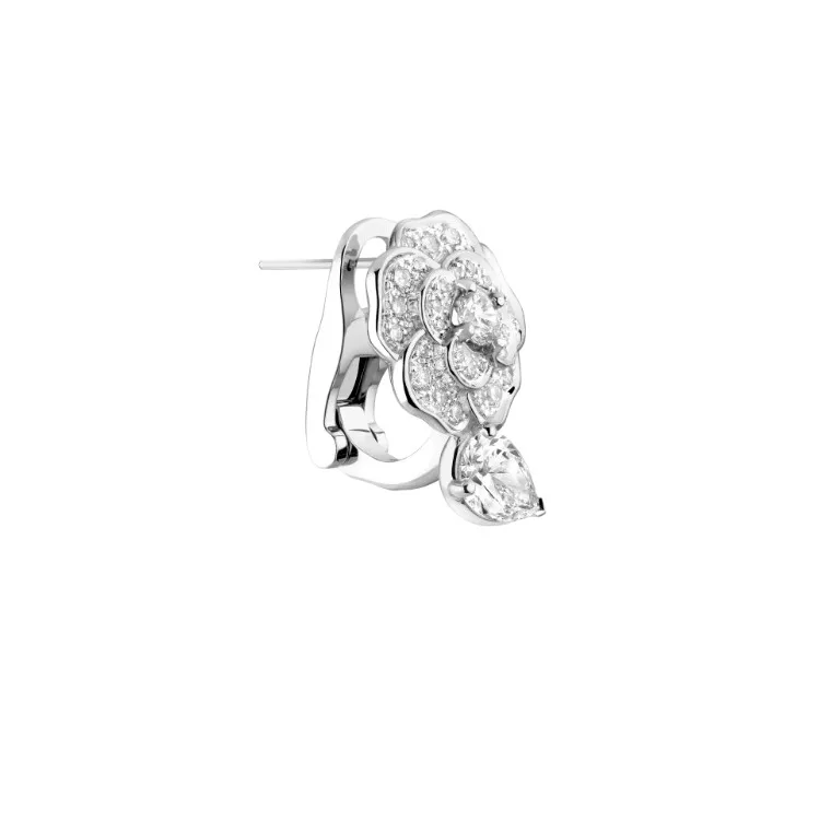 Chanel Camélia Précieux Earrings White Gold - Image 3