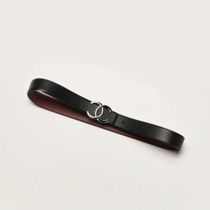 Alternative view of Chanel CC Buckle Belt Black/Burgundy --U0969