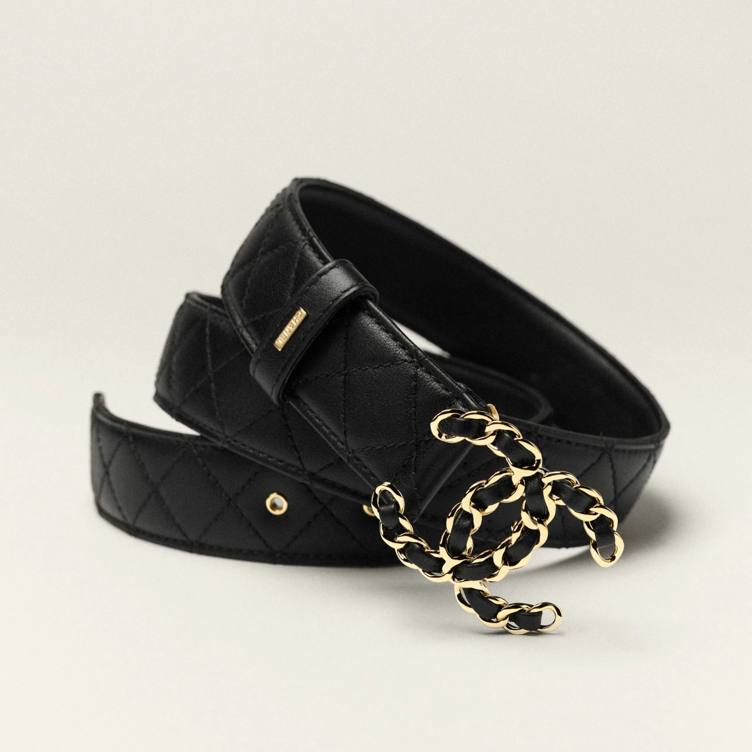 Alternative view of Chanel CC Buckle Quilted Belt Black 