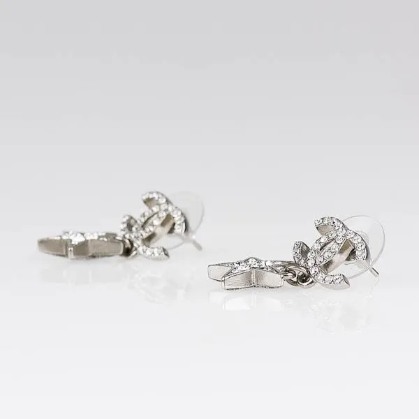 Chanel CC Star Earrings Silver - Image 3