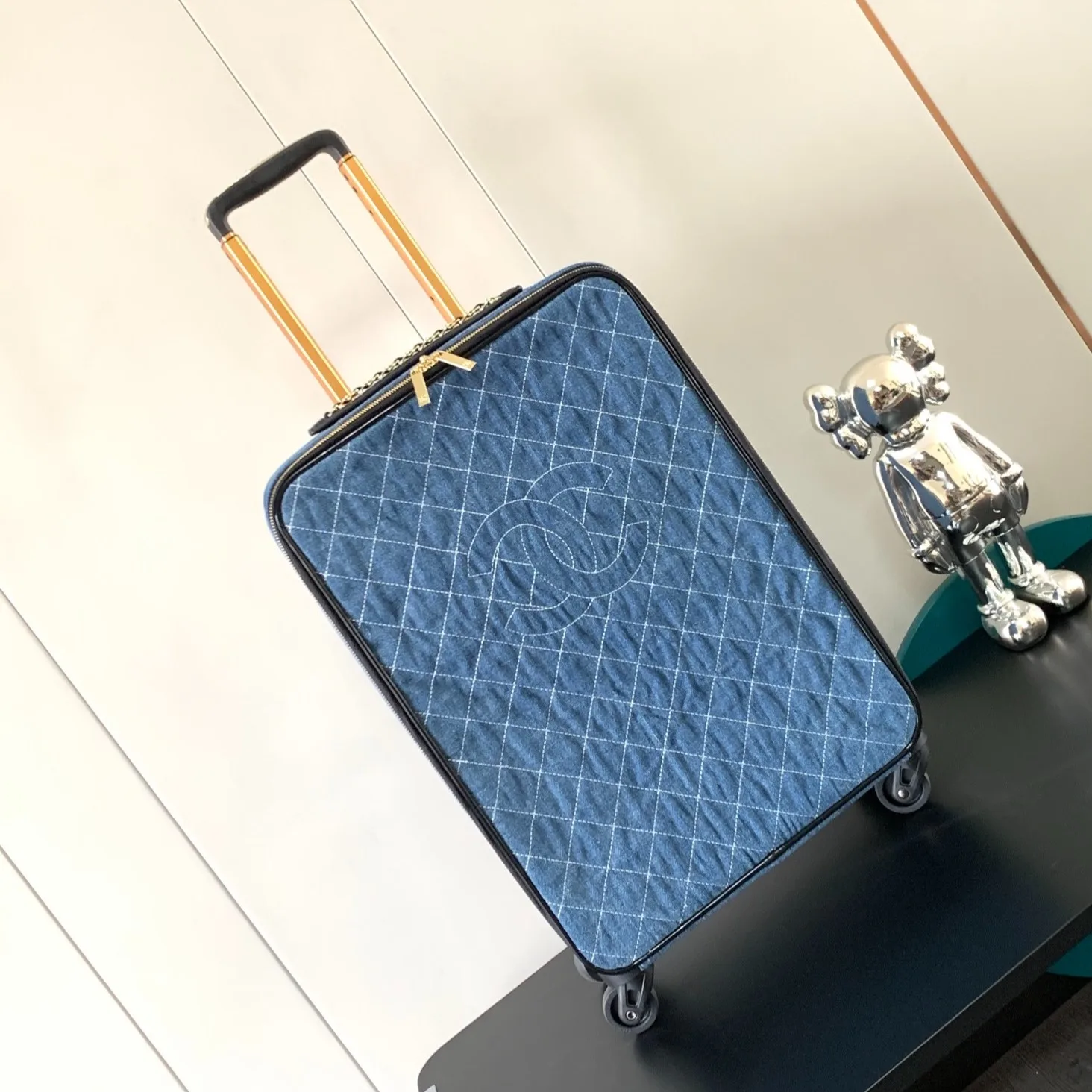 Alternative view of Chanel Classic Diamond-Quilted Suitcase Blue /