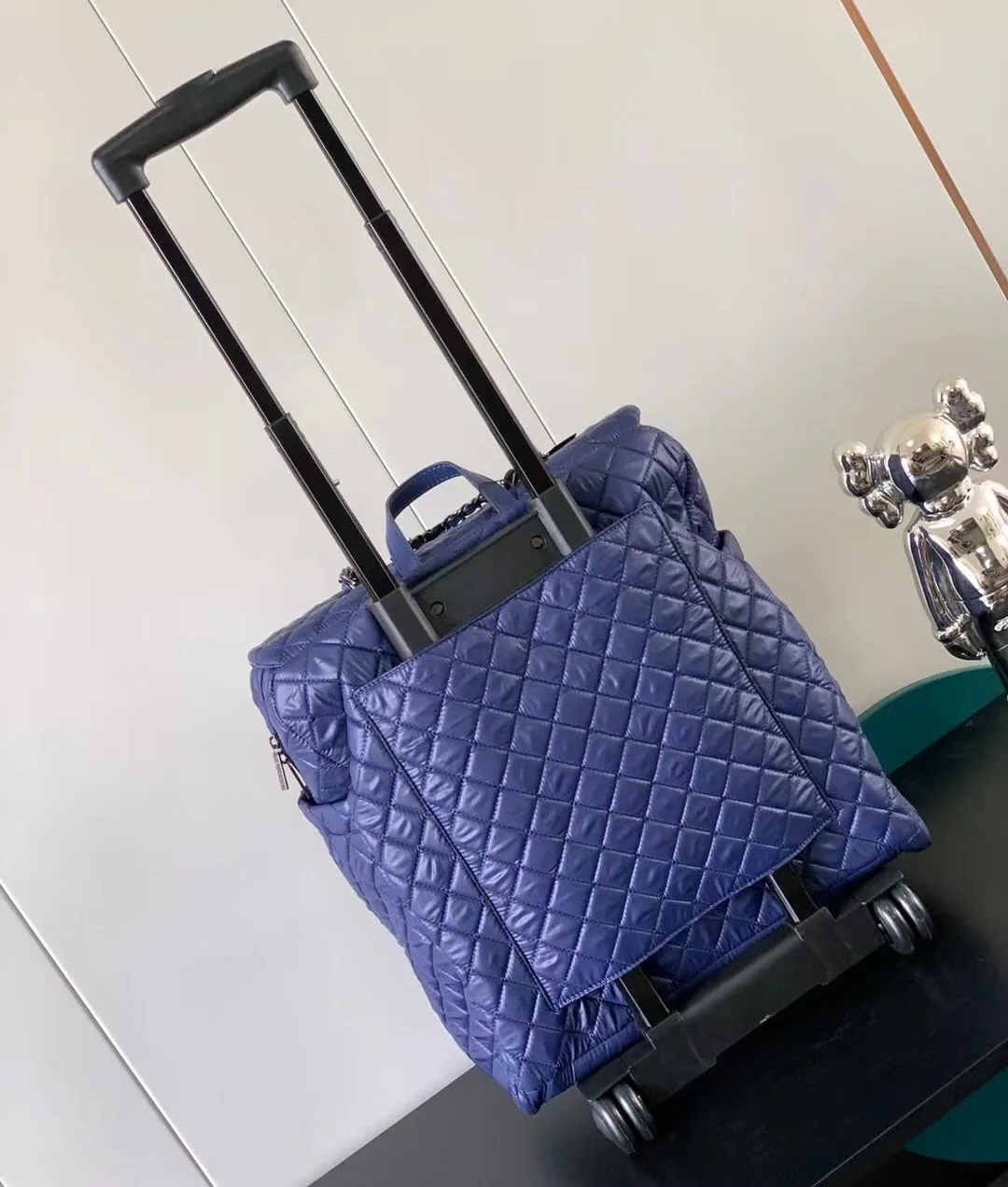Chanel Classic Quilted Suitcase Blue / - Image 3