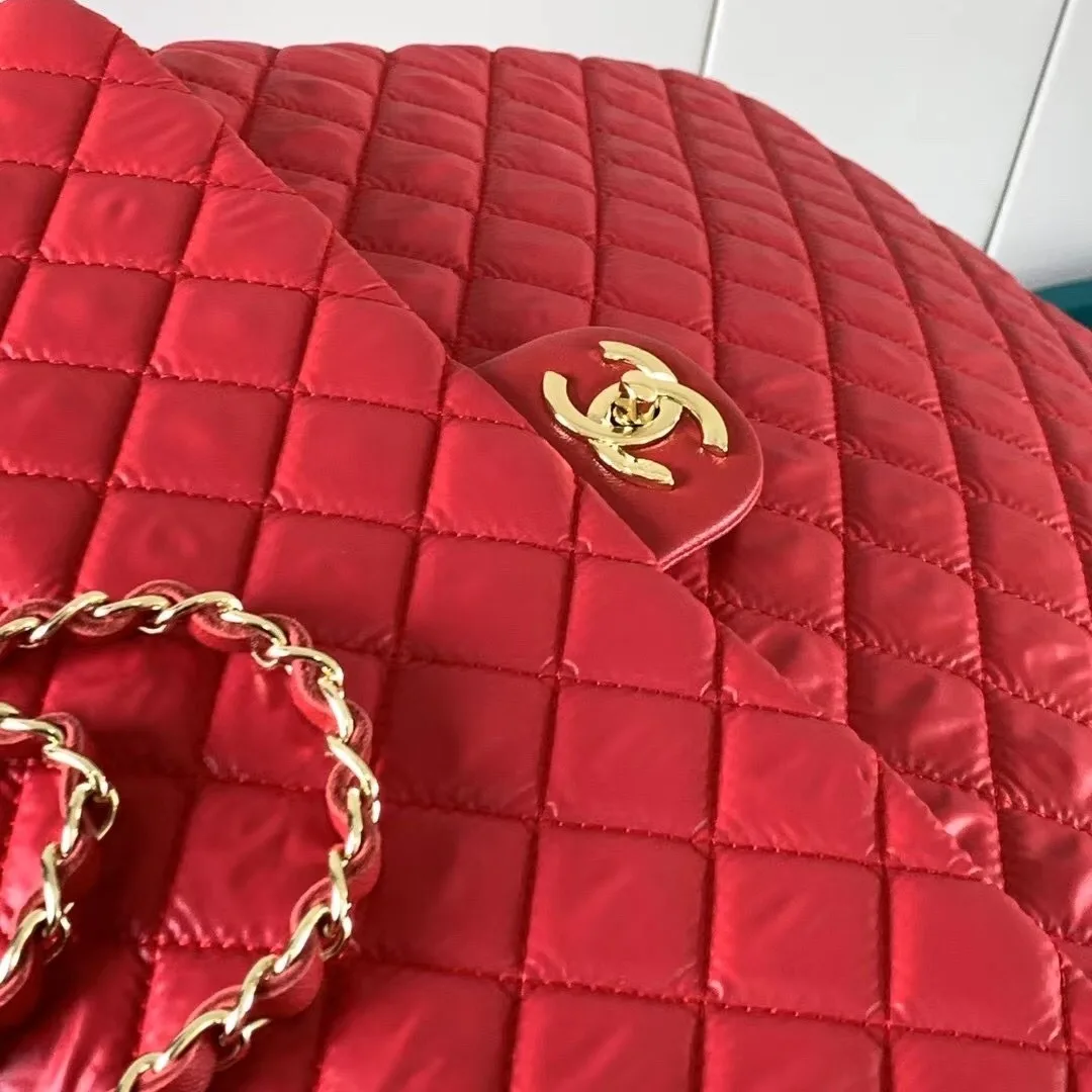 Chanel Classic Quilted Suitcase Red / - Image 4