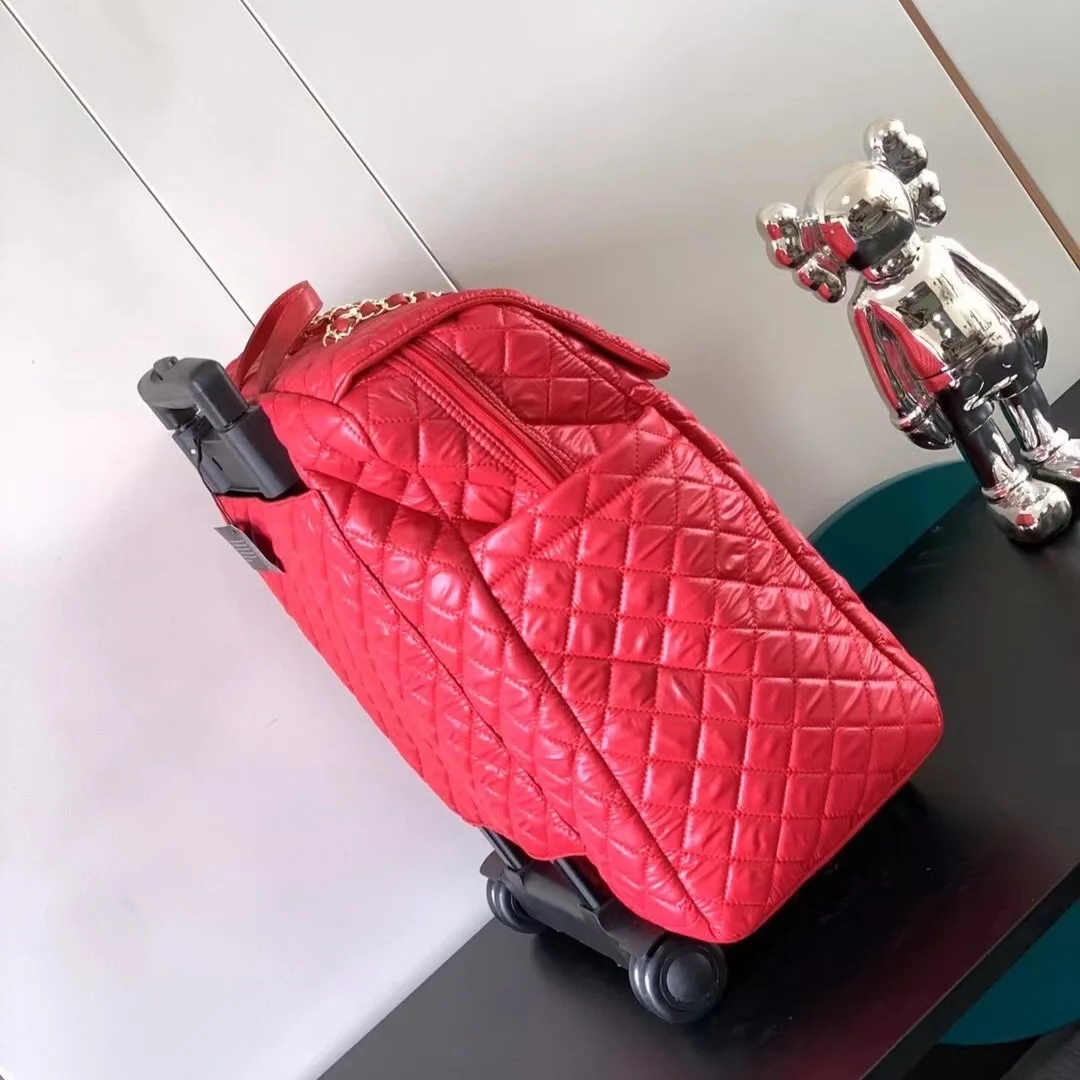 Chanel Classic Quilted Suitcase Red / - Image 6