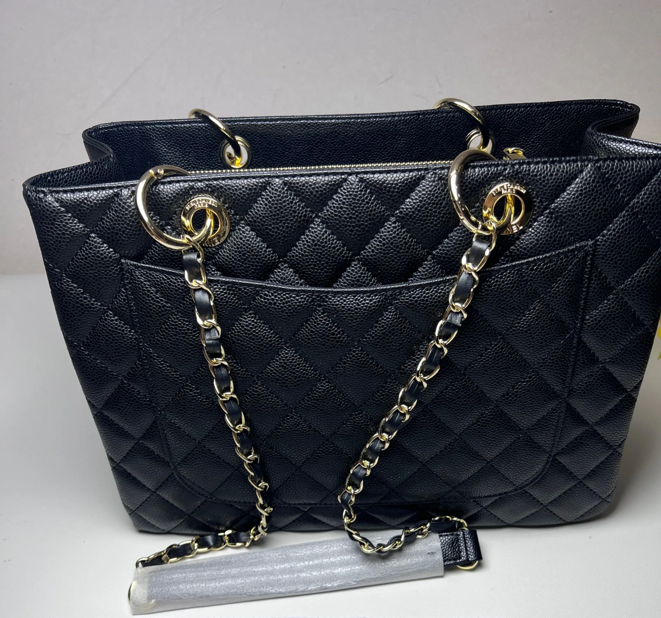 Chanel Classic Large Tote Bag / Black Gold Hardware - Image 4
