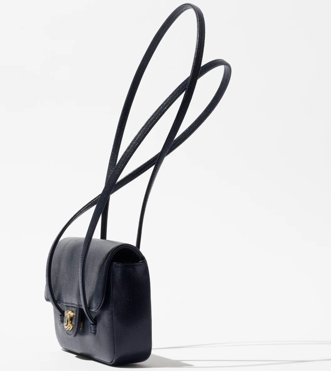 Chanel Clutch With Leather Strap Shoulder Bag / Dark Blue Gold Hardware - Image 3
