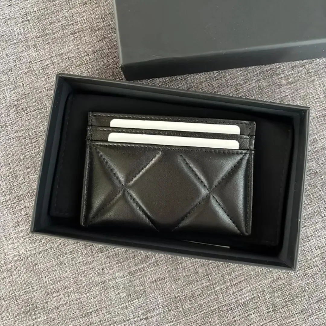 Chanel CO-CO 19 Card Holder Wallet Black Gold Toned Hardware / - Image 4