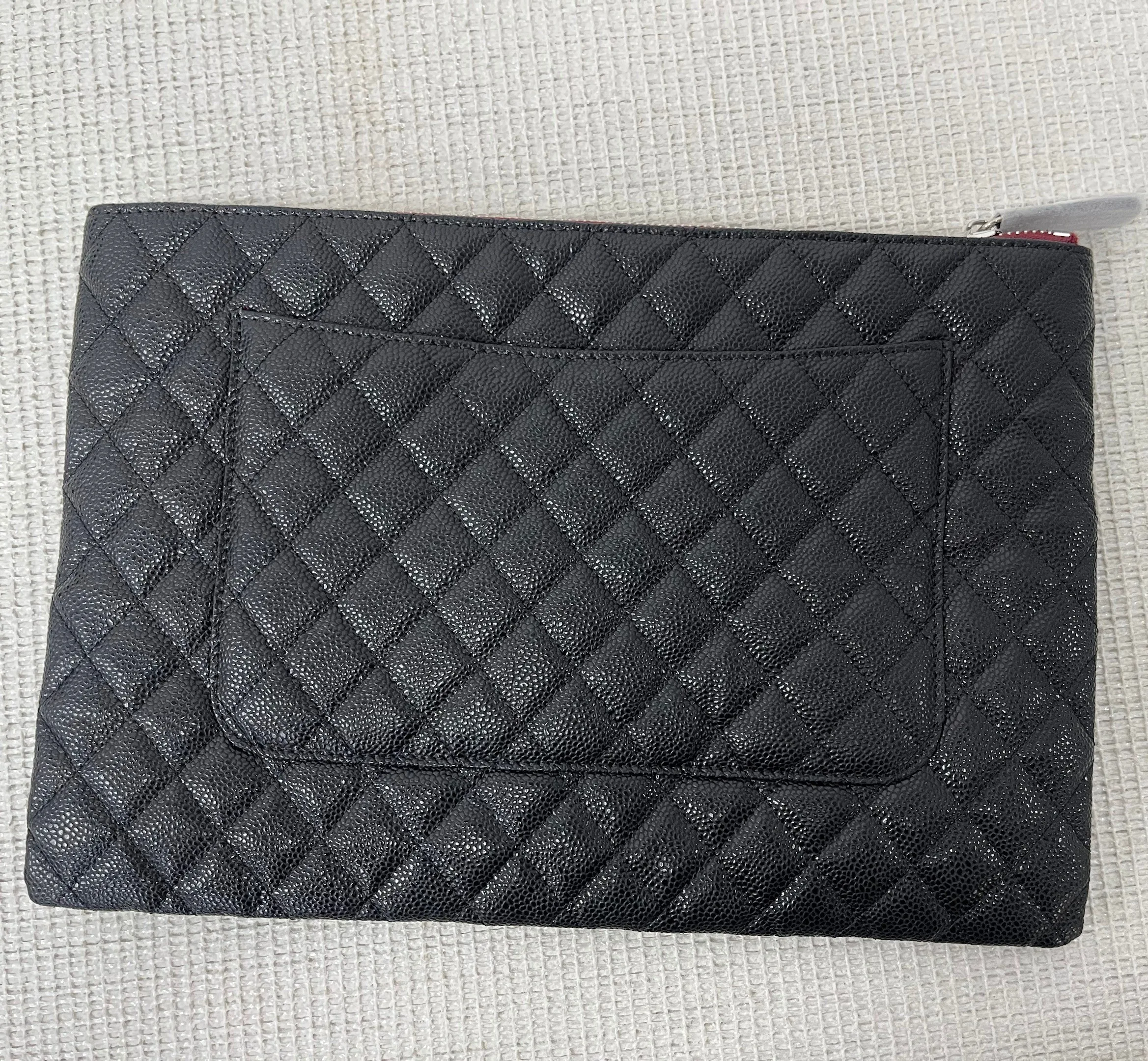 Chanel CO-CO Classic Pouch / Silver Toned Hardware Black - Image 4
