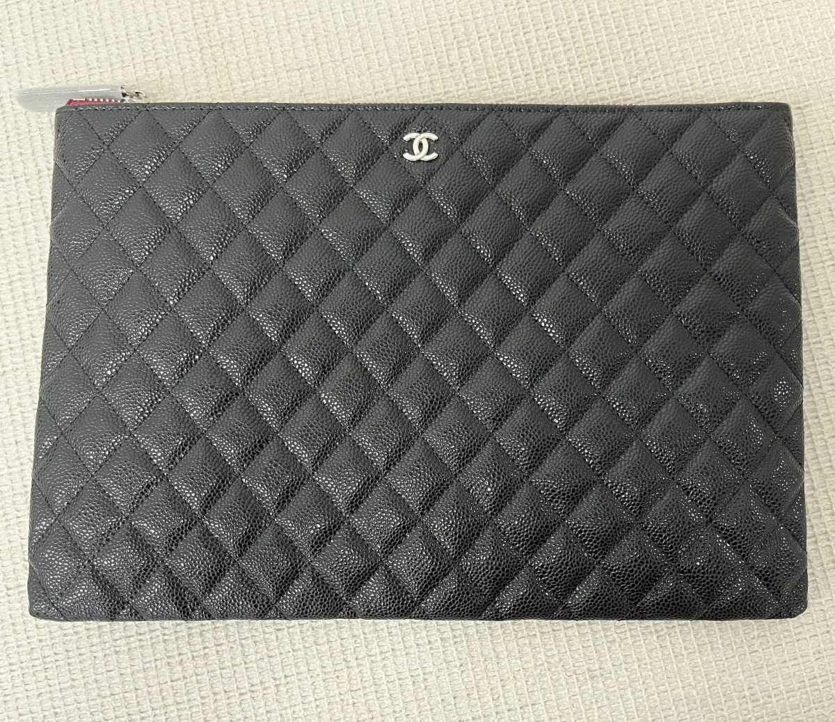Alternative view of Chanel CO-CO Classic Pouch / Silver Toned Hardware Black