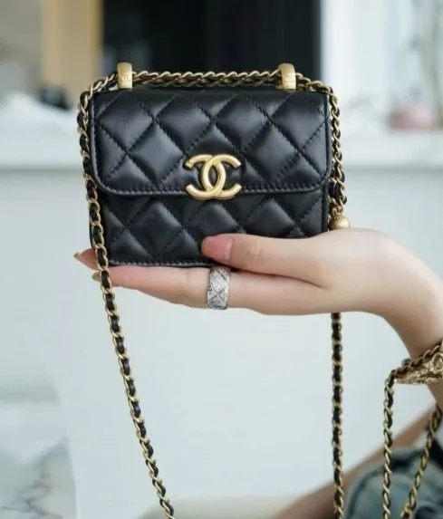 Alternative view of Chanel CO-CO Clutch With Chain / Gold Toned Hardware Black