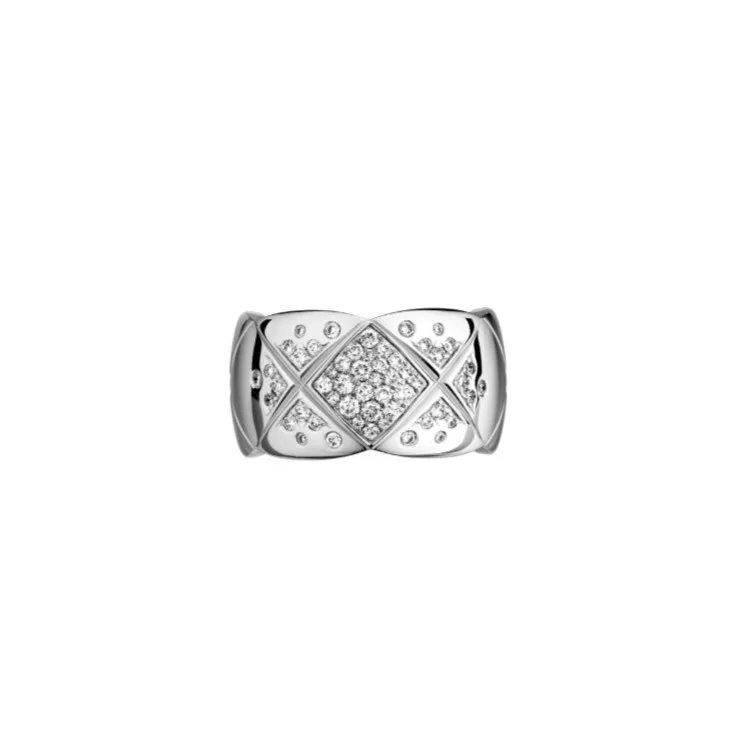 Chanel Coco Crush Ring White Gold Large Version - Image 5