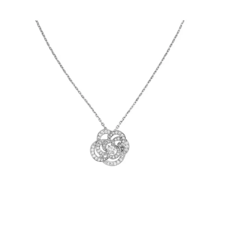 Chanel Fil De Camélia Necklace White Gold - Image 3