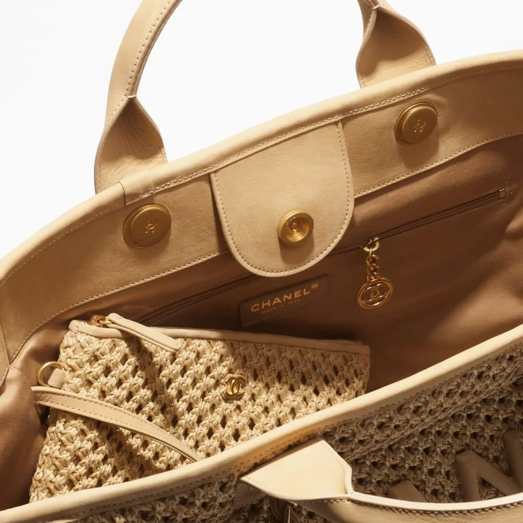 Chanel Shopping Large Tote Bag / Beige Gold Hardware --U5346 - Image 3