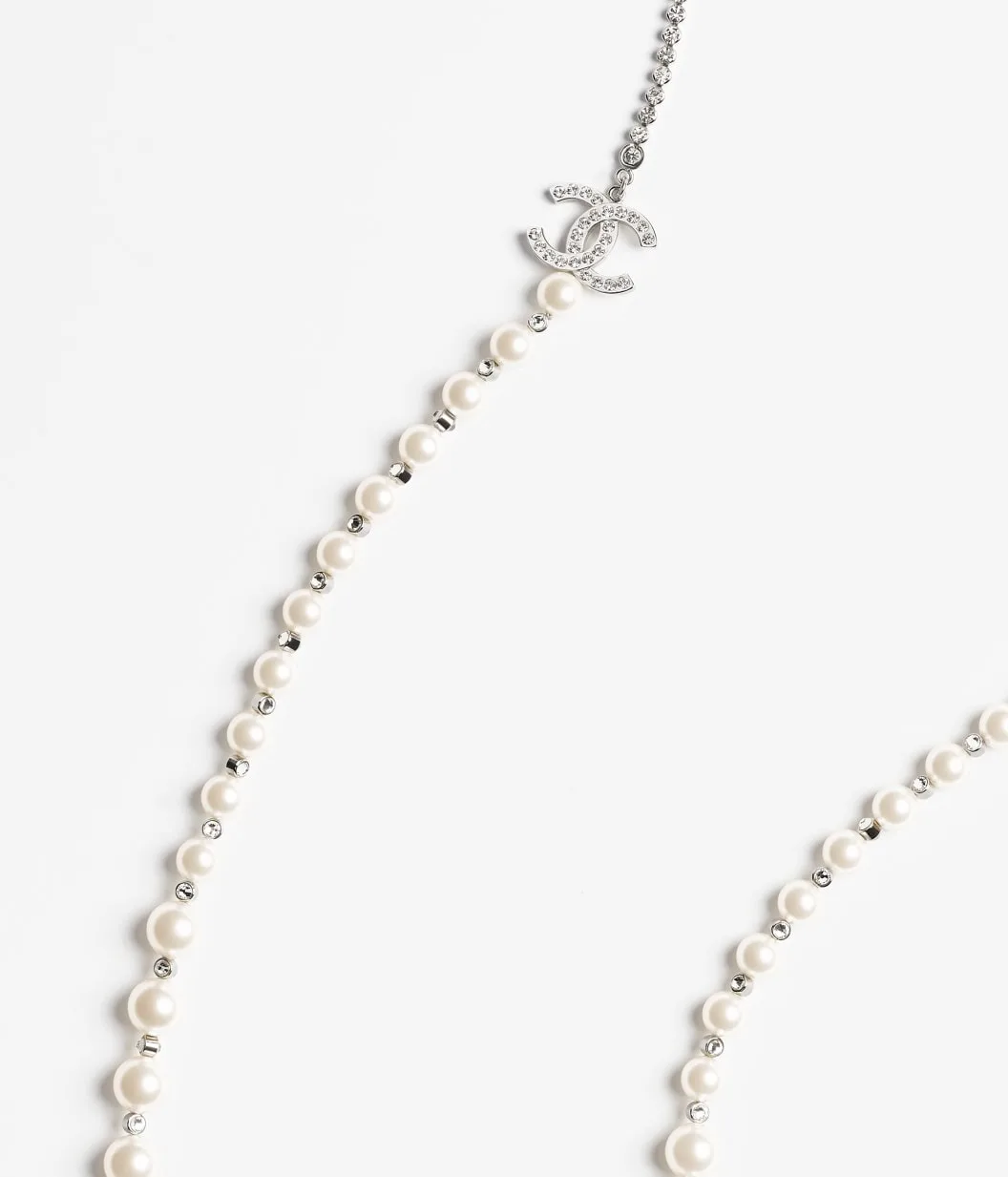 Chanel Long Necklace Silver - Image 3