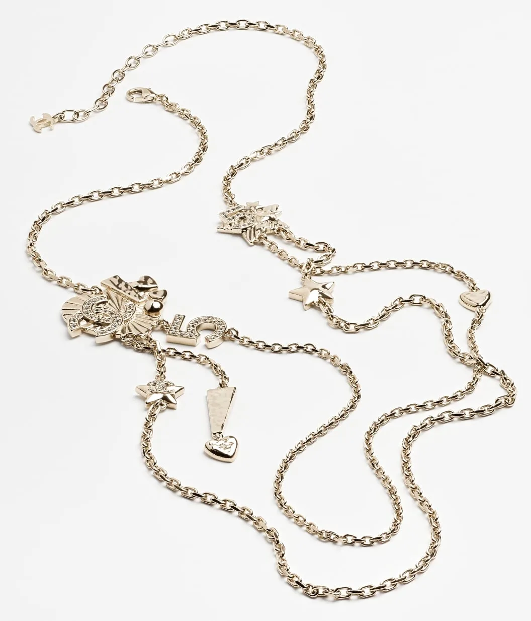 Alternative view of Chanel Long Necklace Gold Crystal