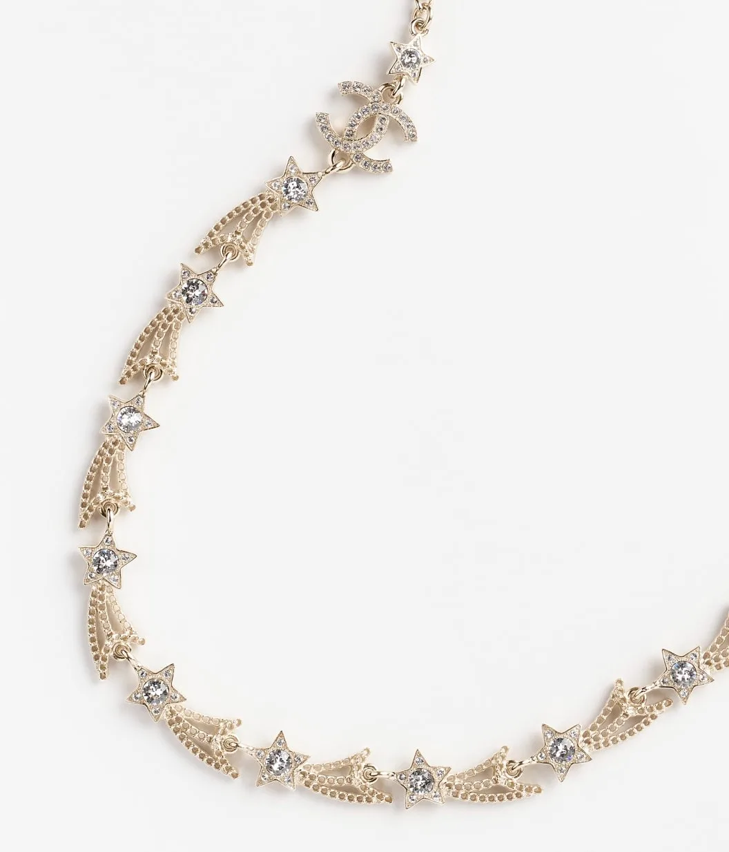 Chanel Long Necklace Gold Crystal - Image 3