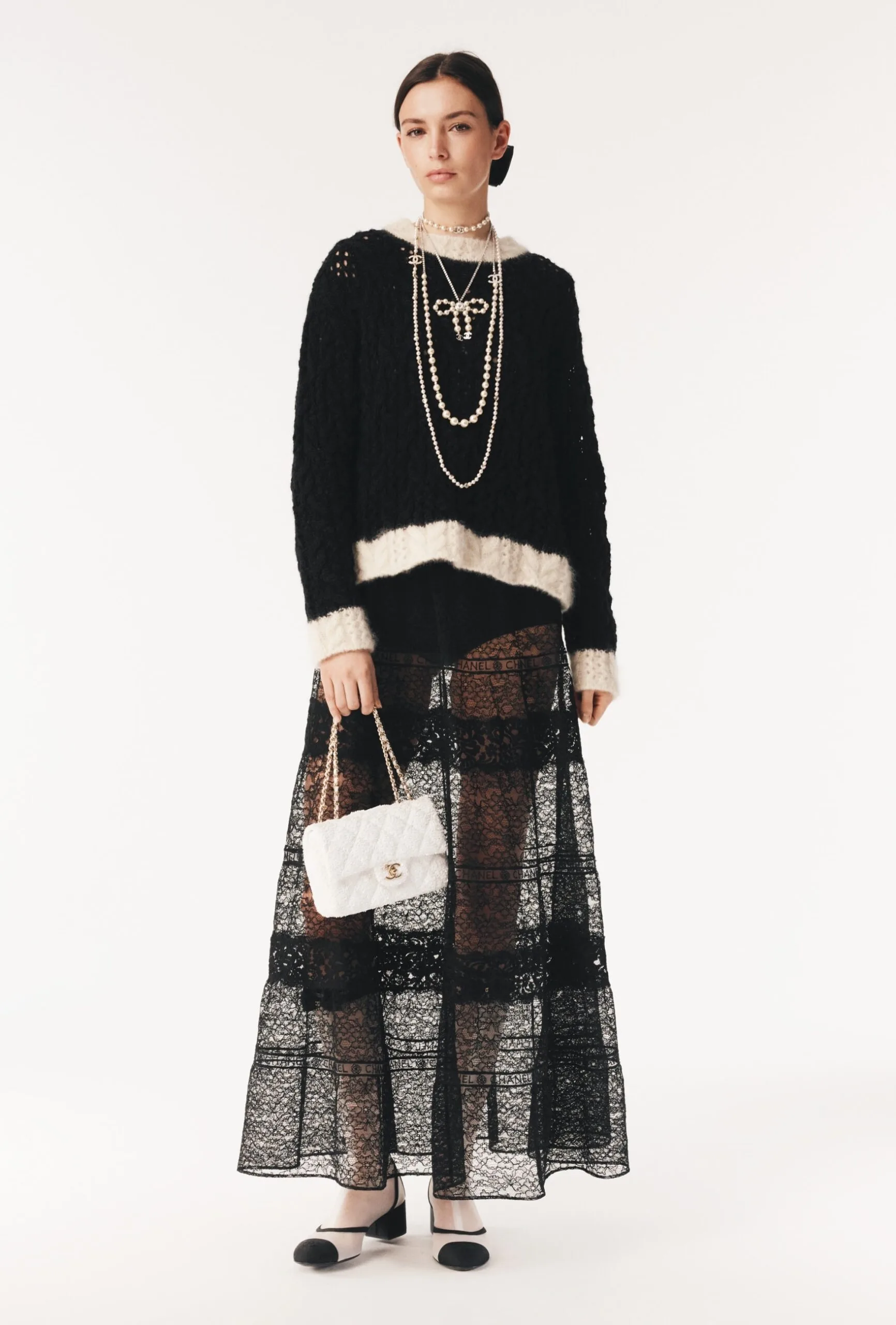 Alternative view of Chanel Long Necklace Gold Crystal