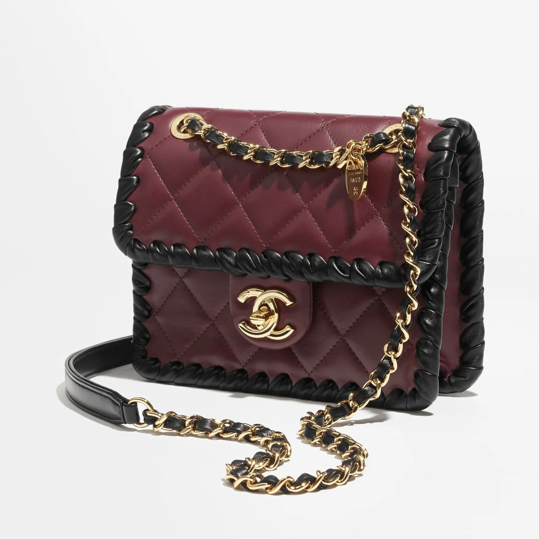 Chanel Mini Flap Bag Dark Burgundy/Black / - Image 3