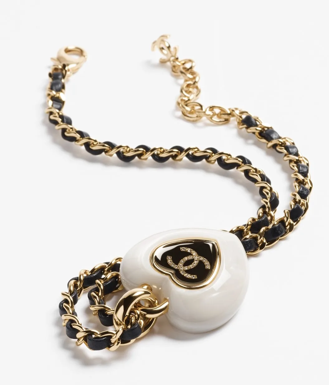 Chanel Long Necklace Gold Crystal - Image 3