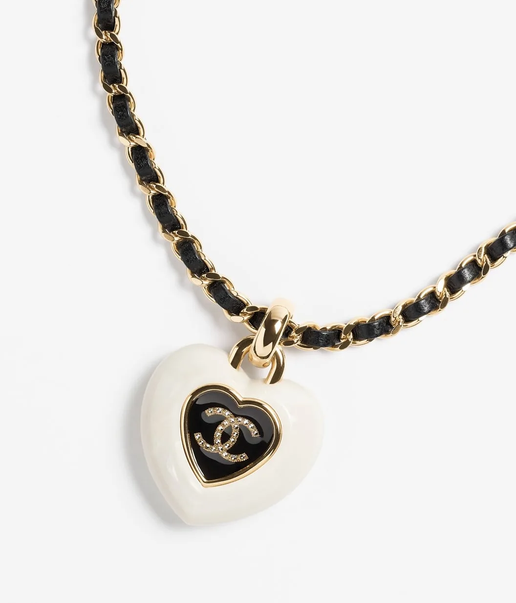 Chanel Long Necklace Gold Crystal - Image 4