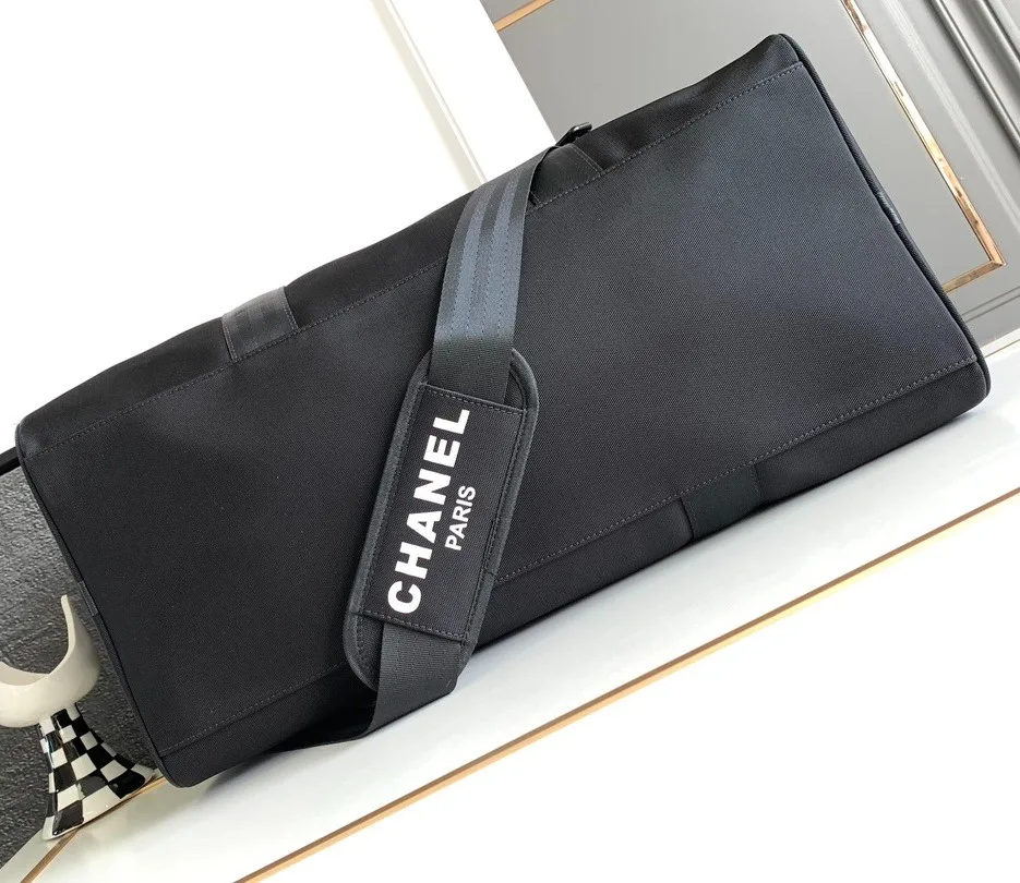 Chanel CC Logo Novelty Boston Travel Bag Black / - Image 4