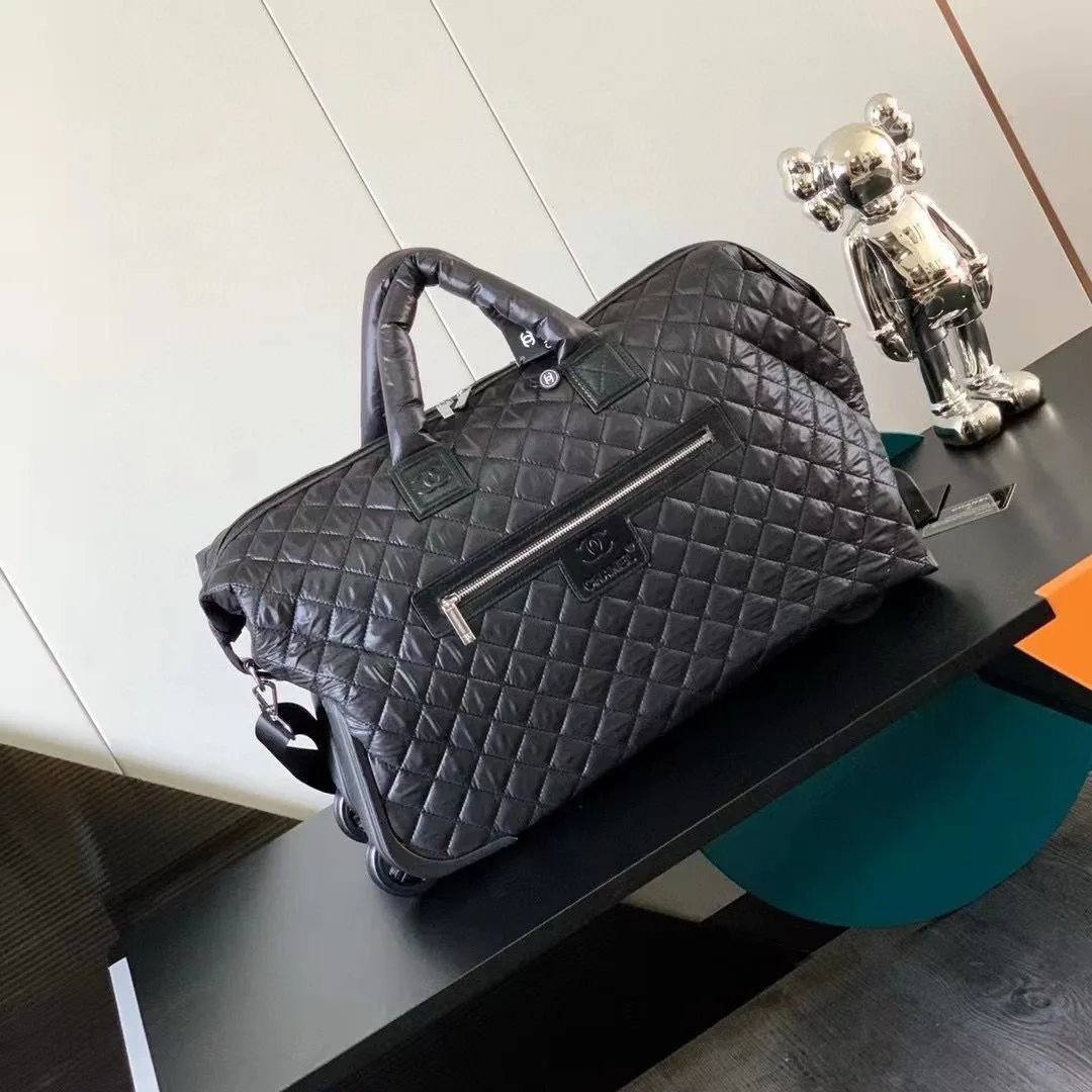 Alternative view of Chanel Quilted Rolling Duffle Bag Black /