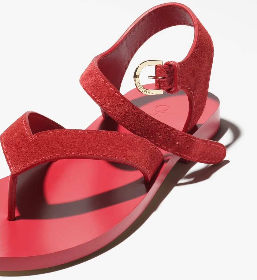 Chanel Sandals Dark Red --U7277 - Image 4