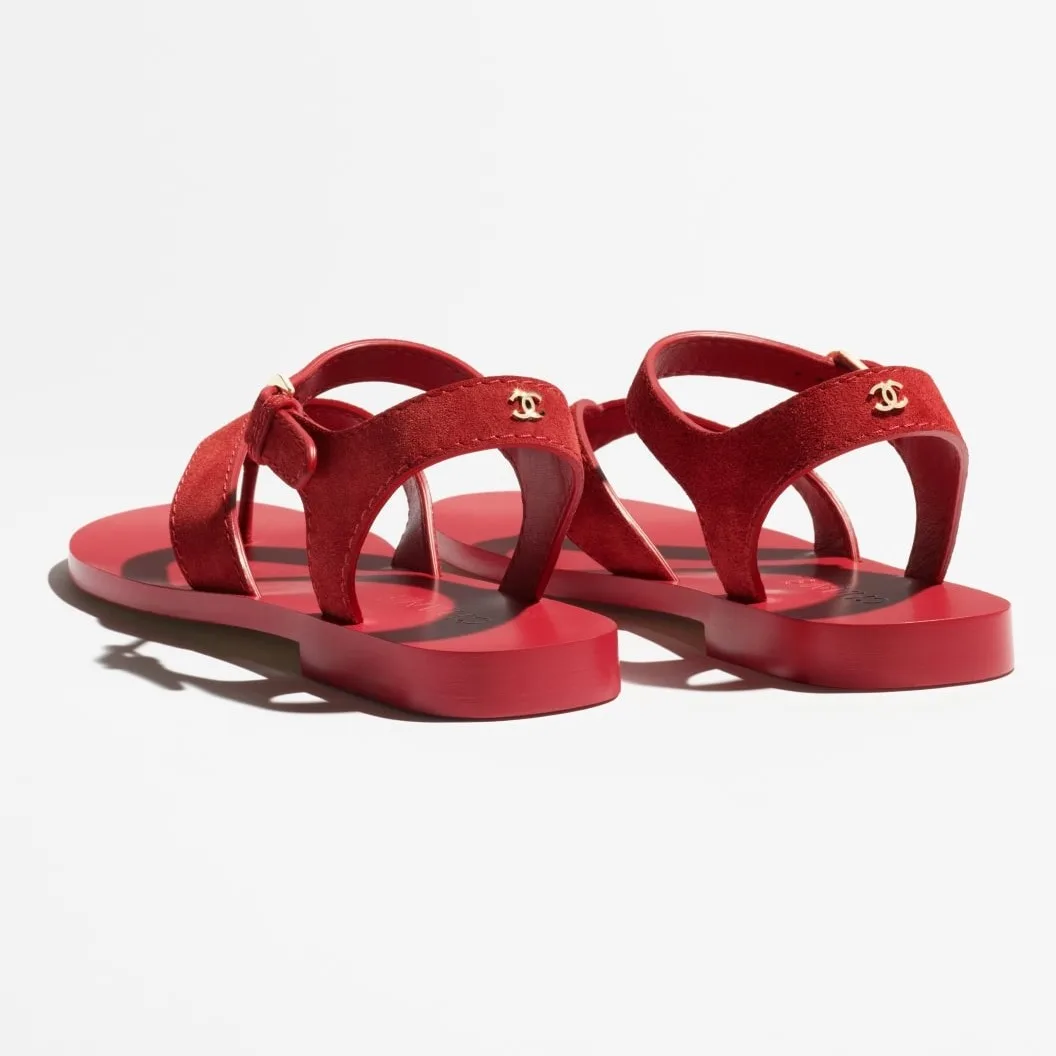 Chanel Sandals Dark Red --U7277 - Image 5