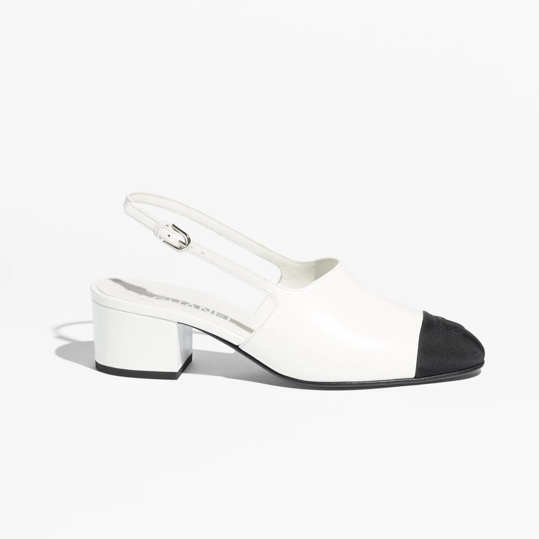 Alternative view of Chanel Slingbacks White/Black --NAEET