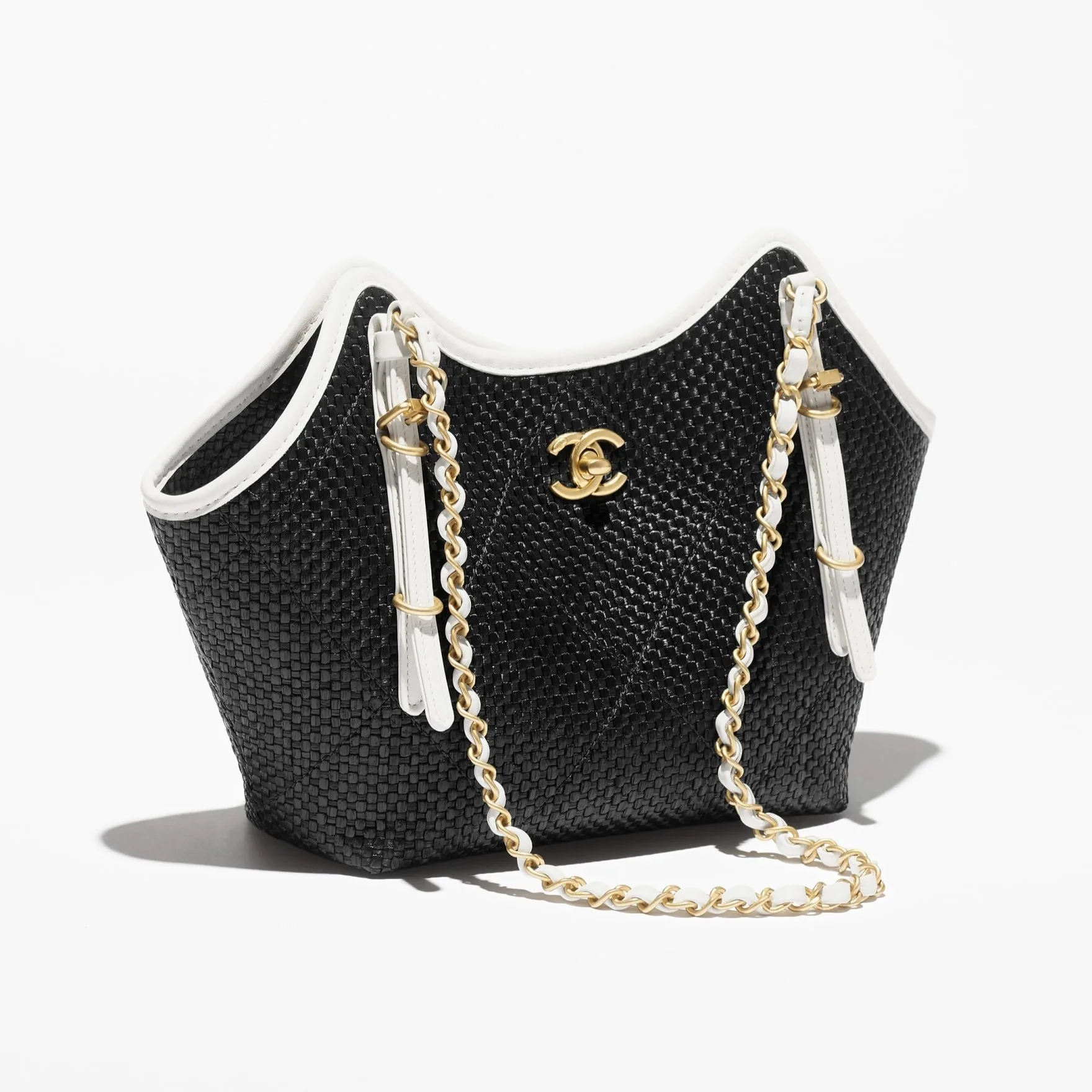 Alternative view of Chanel Small Shopping Bag Black Raffia /