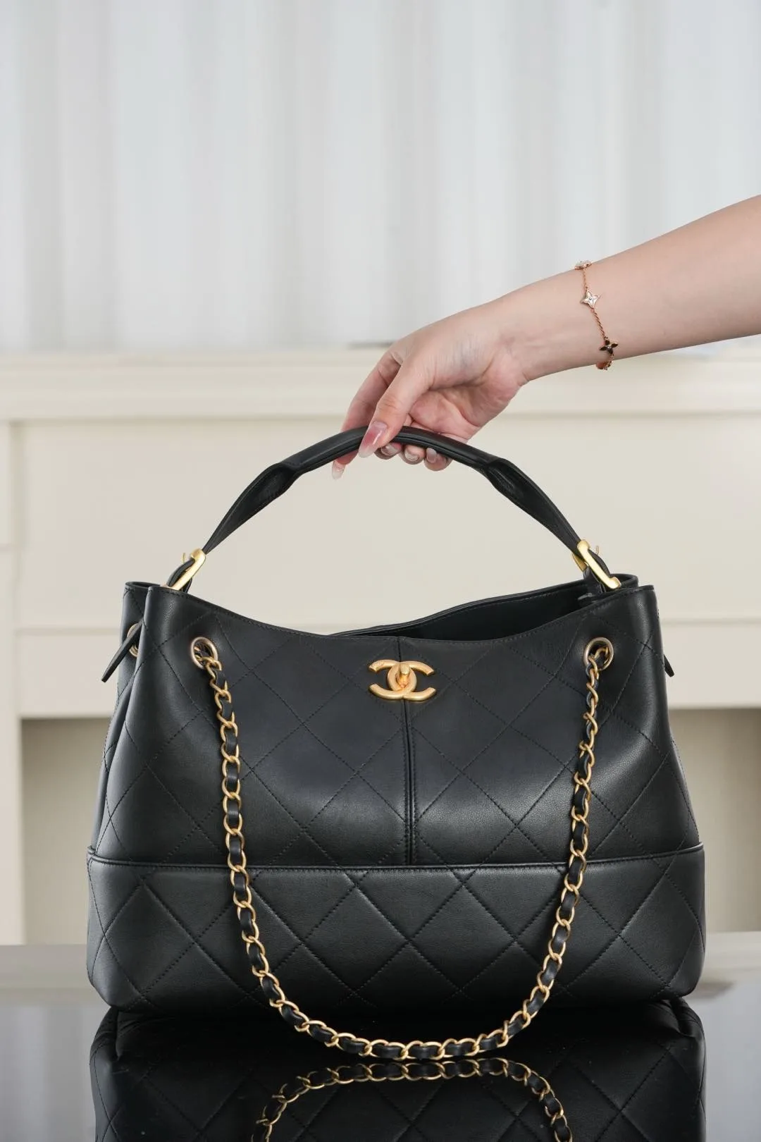 Chanel Shopping Small Tote Bag / Pink Gold Hardware - Image 6