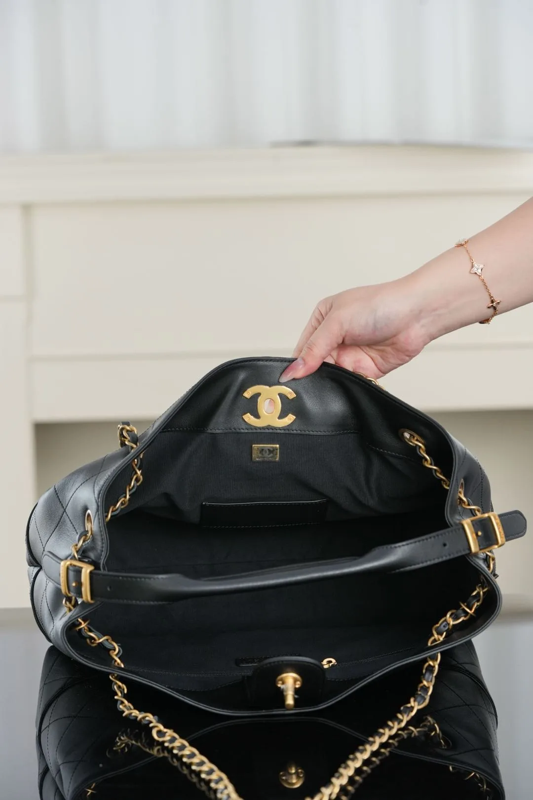 Chanel Shopping Small Tote Bag / Pink Gold Hardware - Image 9
