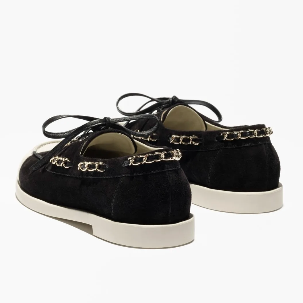 Chanel Suede Moccasins Black --U5949 - Image 3