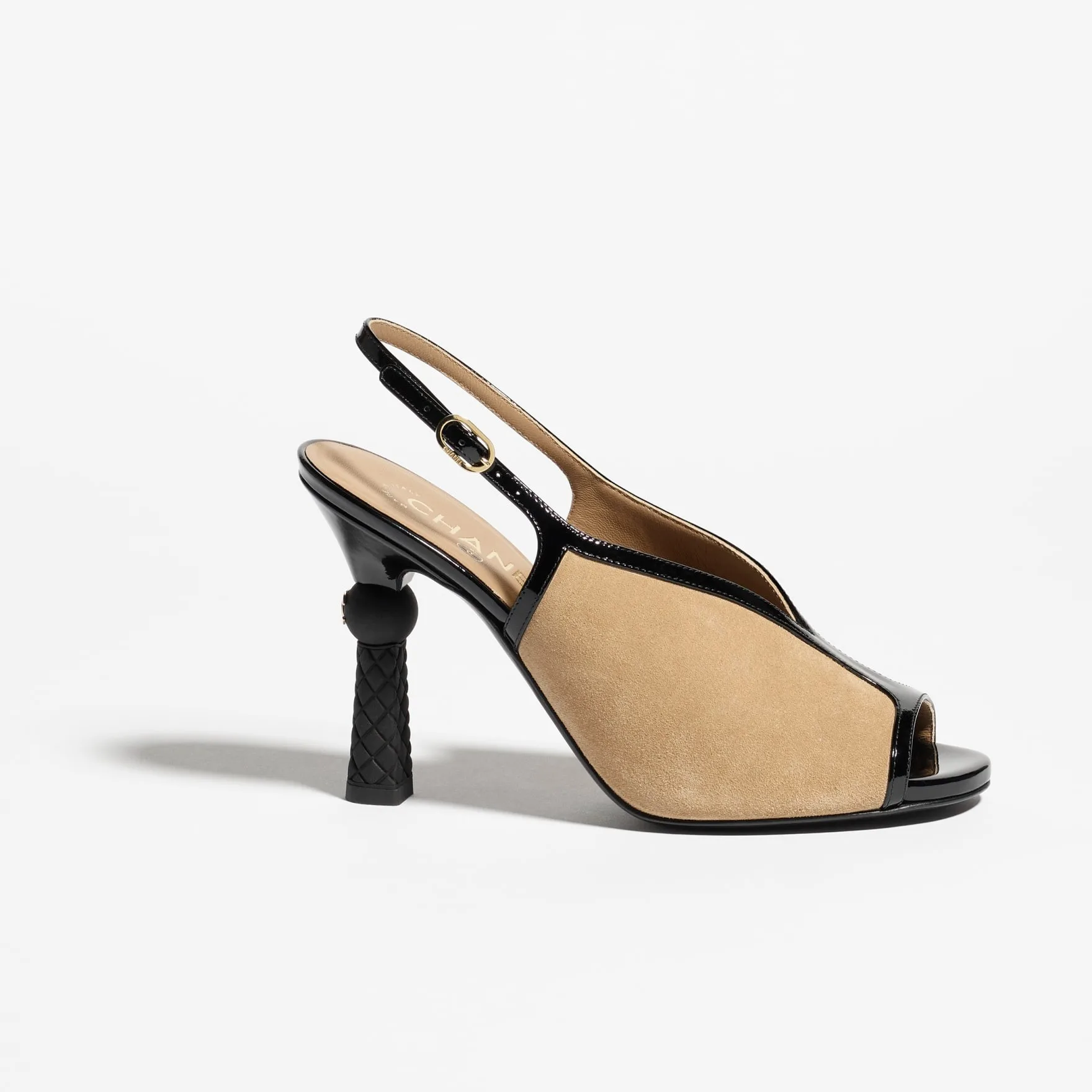 Chanel Suede Sandals Beige/Black --U1768 - Image 2