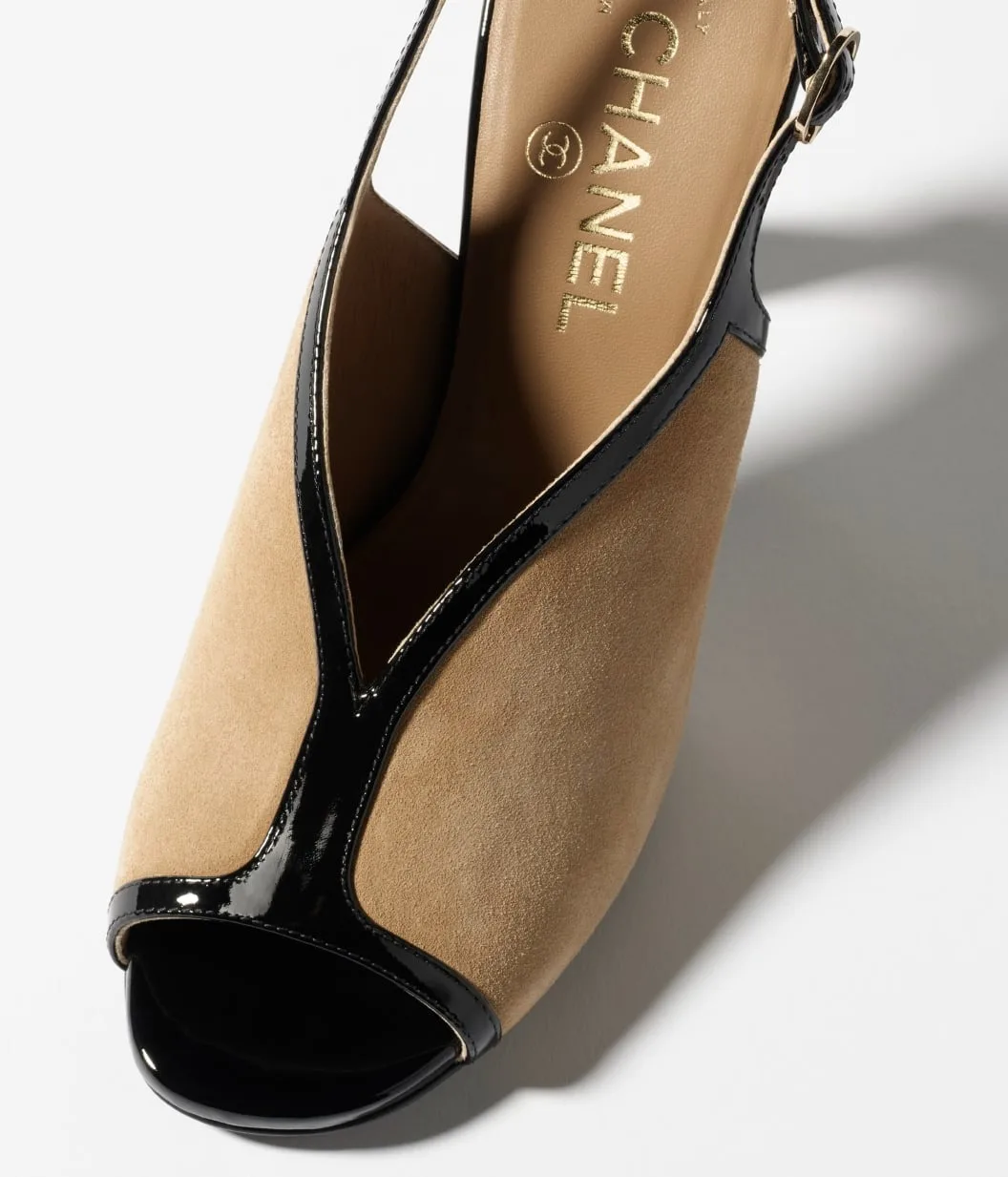 Chanel Suede Sandals Beige/Black --U1768 - Image 3
